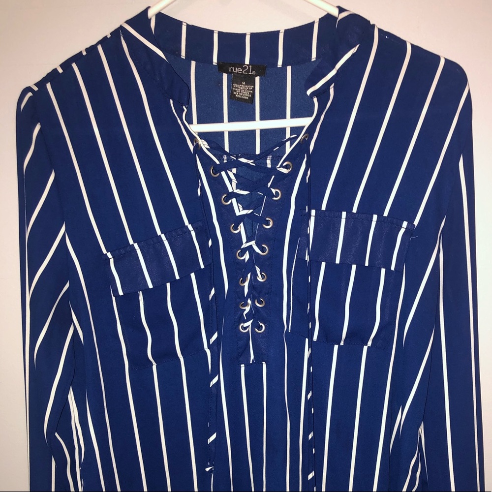 Striped Navy Blue/White Women’s Blouse